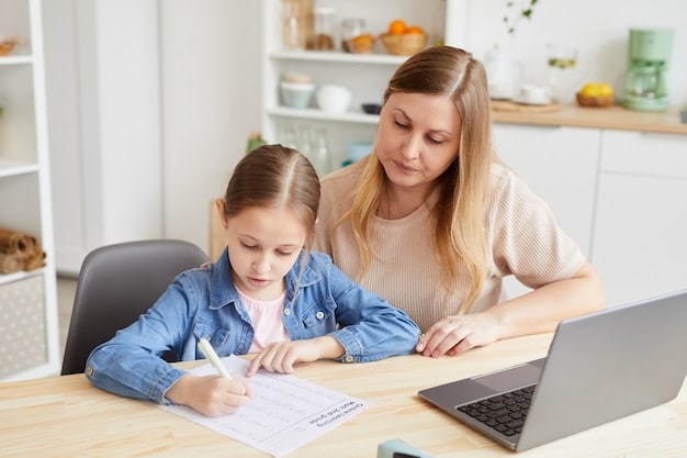 A parent assisting their child in filling out an SSI application form at a desk, emphasizing the importance of accurate documentation.