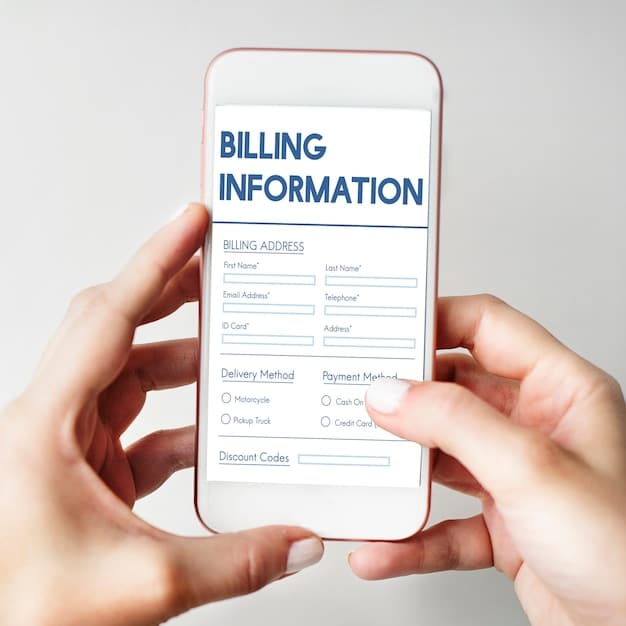 A hand holding a smartphone displaying an application form for the Affordable Connectivity Program, next to a laptop showing a website related to government assistance benefits. The background includes a family using the internet together in their home.