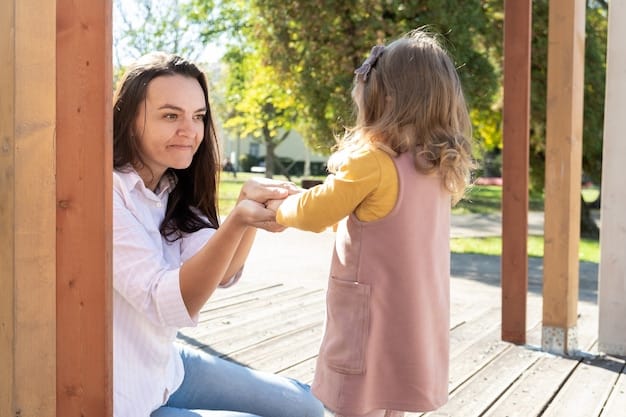 A childcare provider is warmly greeting a parent and child at the entrance of a childcare facility. The setting appears professional and welcoming, with educational toys and learning materials visible. This scene symbolizes the connection between families and childcare providers facilitated by government assistance programs.