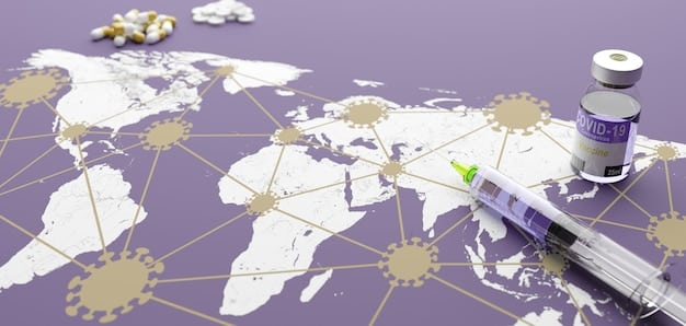 A world map highlighting areas of potential public health concern, such as emerging infectious disease hotspots. The map should include overlays indicating travel patterns and potential routes of disease transmission to the United States.
