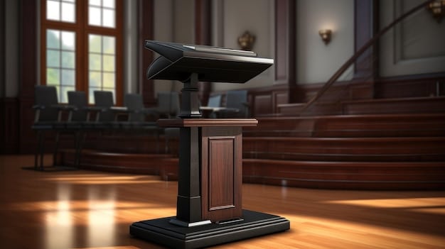 A split image showing traditional courtroom procedures on one side and a digital platform on the other, representing the blend of established legal processes with modern efficiency efforts in the WTO dispute resolution.
