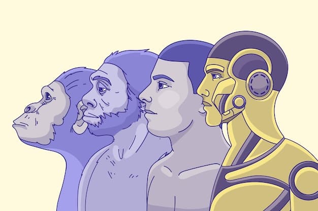 A stylized depiction of a diverse group of people interacting with AI interfaces, highlighting the potential for bias and the importance of inclusive AI development.