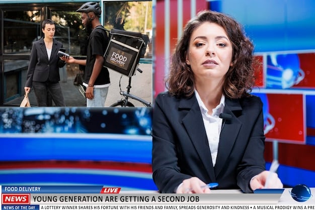 A news broadcast screenshot showing a breaking news banner about a country experiencing political unrest, with protesters clashing in the background.