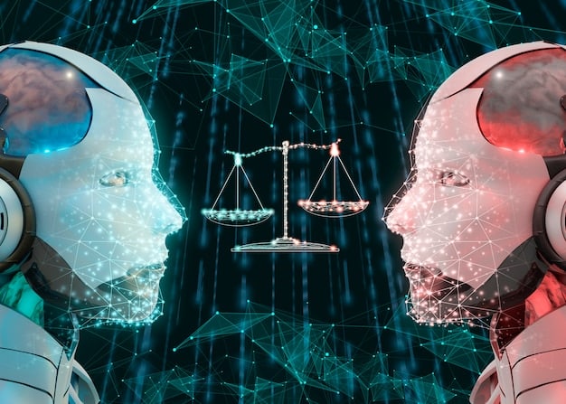 A visual representation of a balanced scale, with data privacy on one side and AI innovation on the other, signifying the need for a balanced regulatory approach.