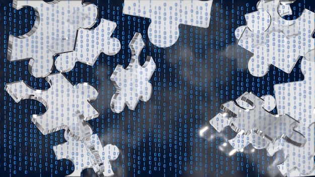 A visual representation of the fragmented US data privacy laws, showing a puzzle with different pieces representing HIPAA, GLBA, CCPA, and other state laws. The puzzle has gaps, symbolizing the lack of a comprehensive federal law.