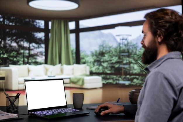 A split-screen image showing a person working on a laptop in a modern home office on one side, and a collage of skill badges and certifications representing technical and soft skills on the other side. The image symbolizes the blend of skills required for remote job success.