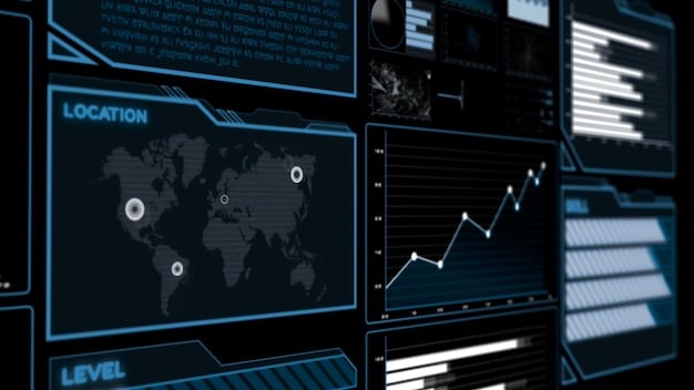 A digital dashboard displaying a company's data privacy compliance metrics, showing progress on various requirements such as data breach response time, privacy policy updates, and employee training completion rates.