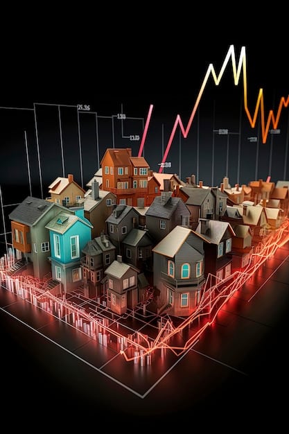 A graph showing the historical fluctuations of interest rates and their direct impact on housing prices in major US cities. Focus on the correlation of the two lines.