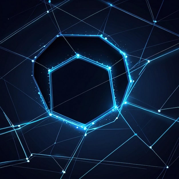 An abstract image representing a firewall with glowing lines and nodes, symbolizing the protection of data flowing through a network. The imagery is clean and modern, focusing on security and connectivity.