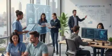 Professionals collaborating in a modern office, representing future job growth sectors in the US.