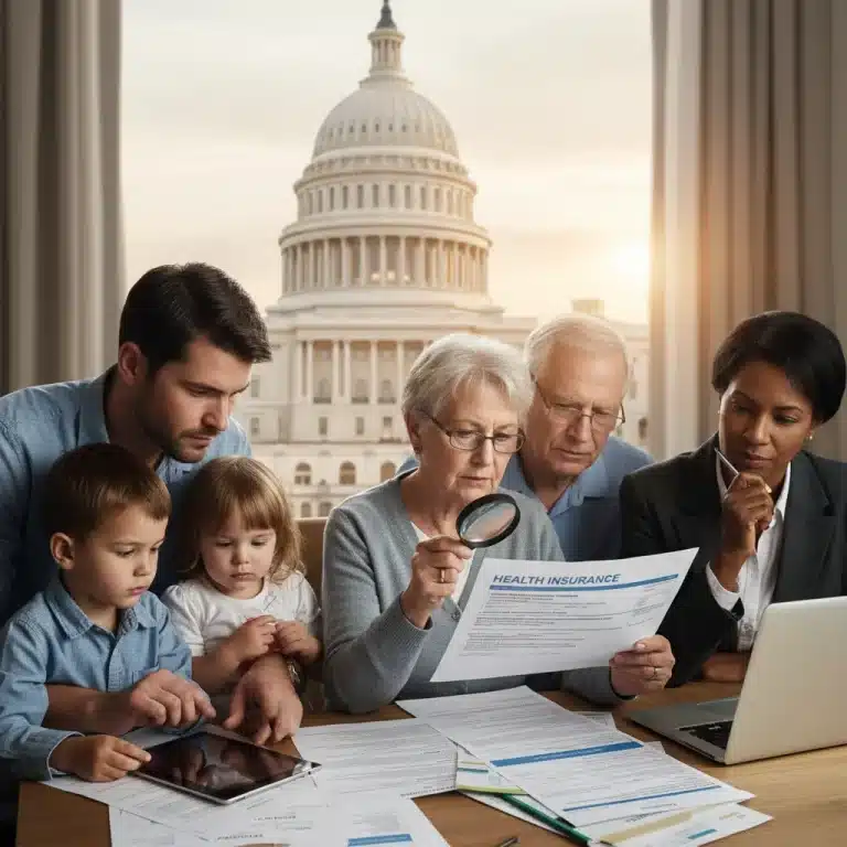 Americans reviewing ACA health insurance documents