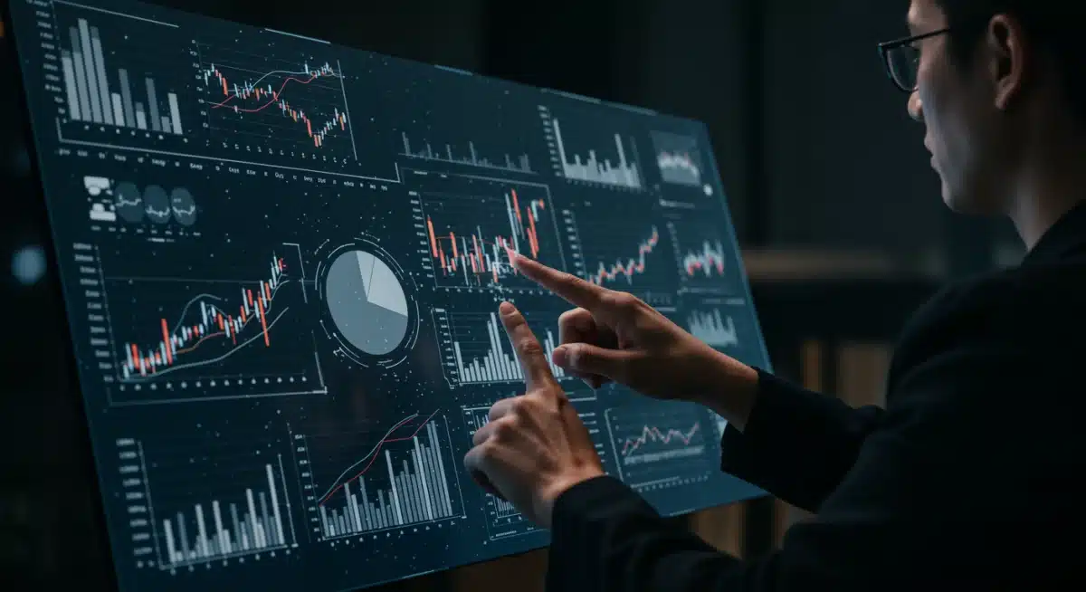 Data analytics dashboard showing industry growth trends and economic indicators