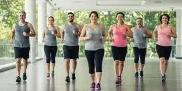 Diverse individuals engaging in healthy activities for weight management