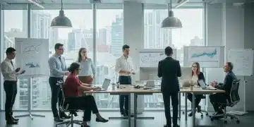 Professionals collaborating in a modern office, representing future industry growth