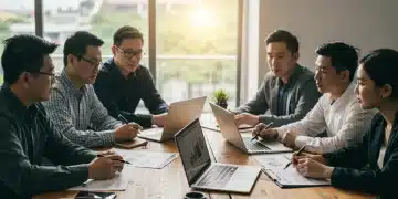 Investors discussing capital gains tax strategies with a financial advisor