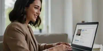 Professional woman optimizing her LinkedIn profile for attracting recruiters in 2026.