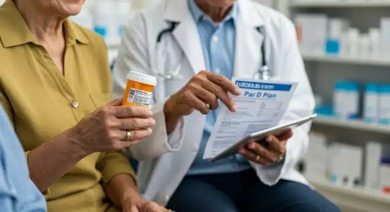 Seniors comparing Medicare Part D plans for prescription savings in 2026