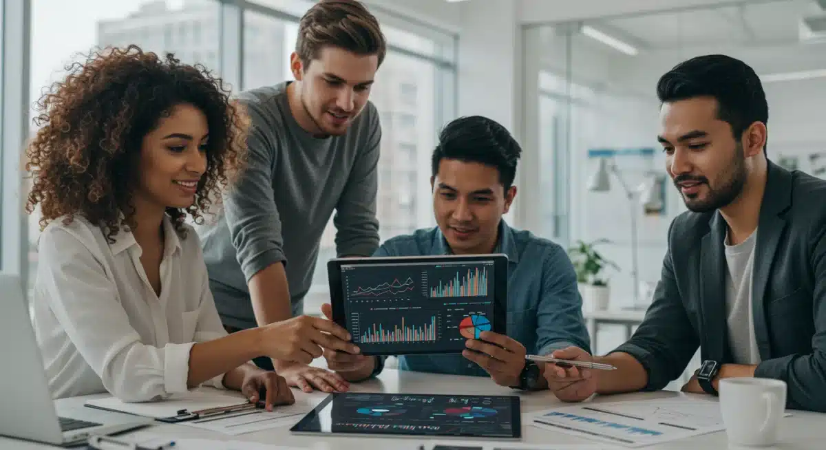 Professionals analyzing financial data for strategic investment planning