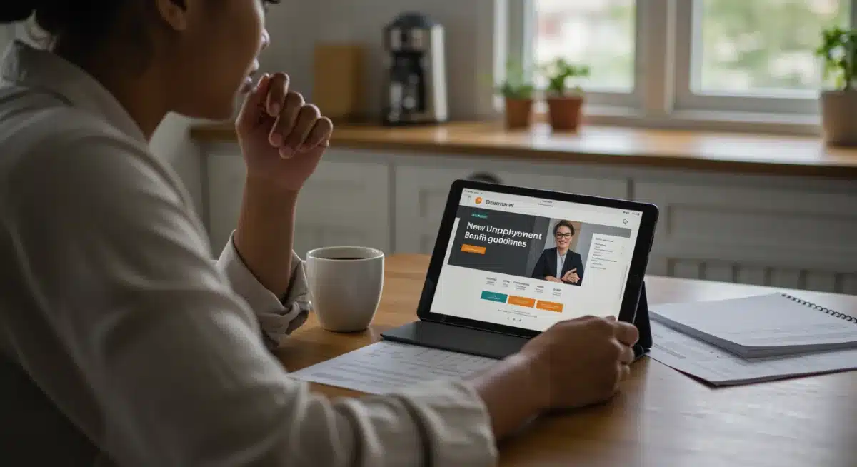 Individual researching 2026 unemployment benefit guidelines online