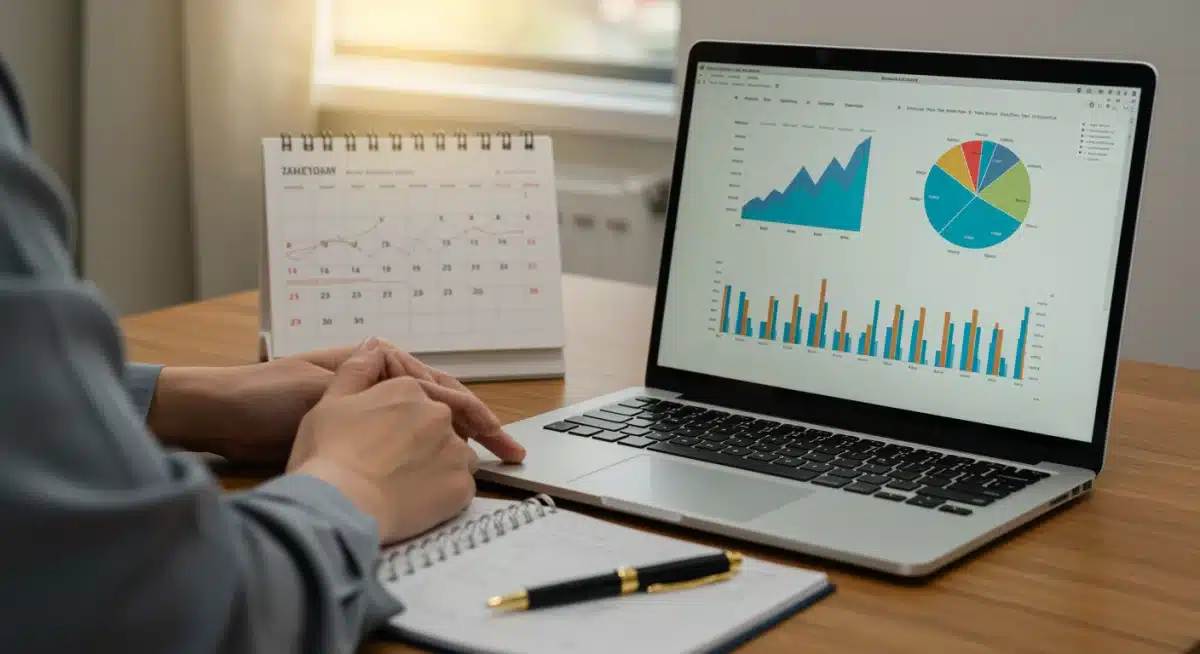 Individual planning retirement finances on a laptop