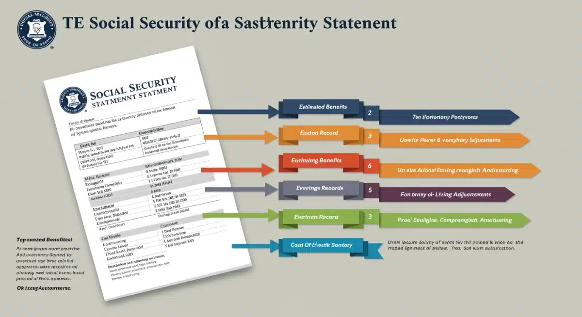 Infographic showing components of a Social Security statement