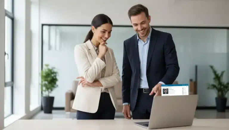 Professional individuals optimizing LinkedIn for US job search success in 2026