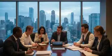 High-net-worth individuals discussing estate tax planning documents for 2026