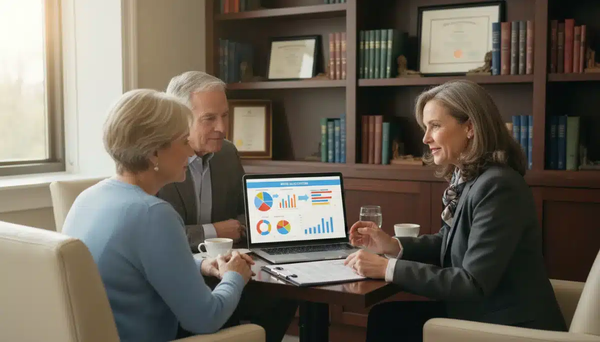 Financial advisor explaining estate planning strategies to clients