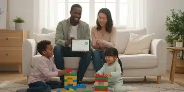 Happy family benefiting from child care assistance programs