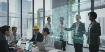 Professionals adapting to AI's impact on US jobs by 2026, showing both concern and proactive learning.